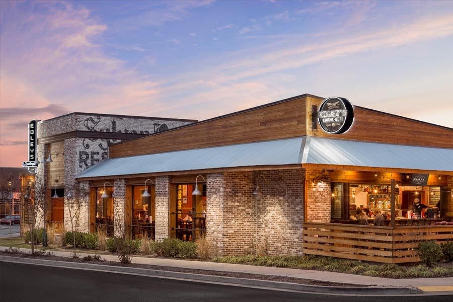 Edley's BBQ Exterior Architecture in Sylvan Park, Nashville, Tennessee