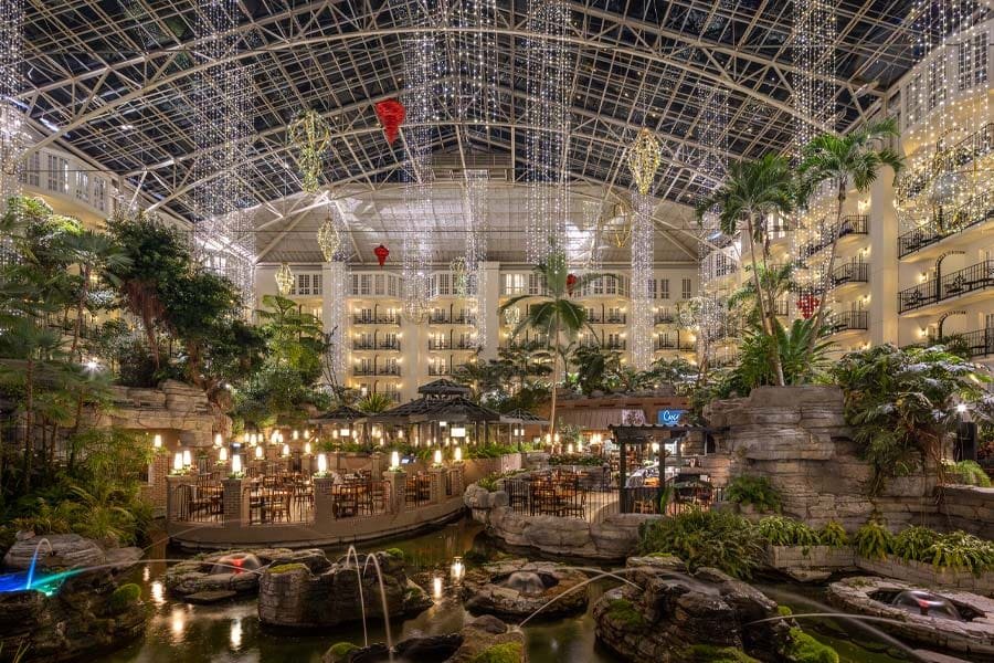Gaylord Holiday Atrium Lights - Hospitality Photographer